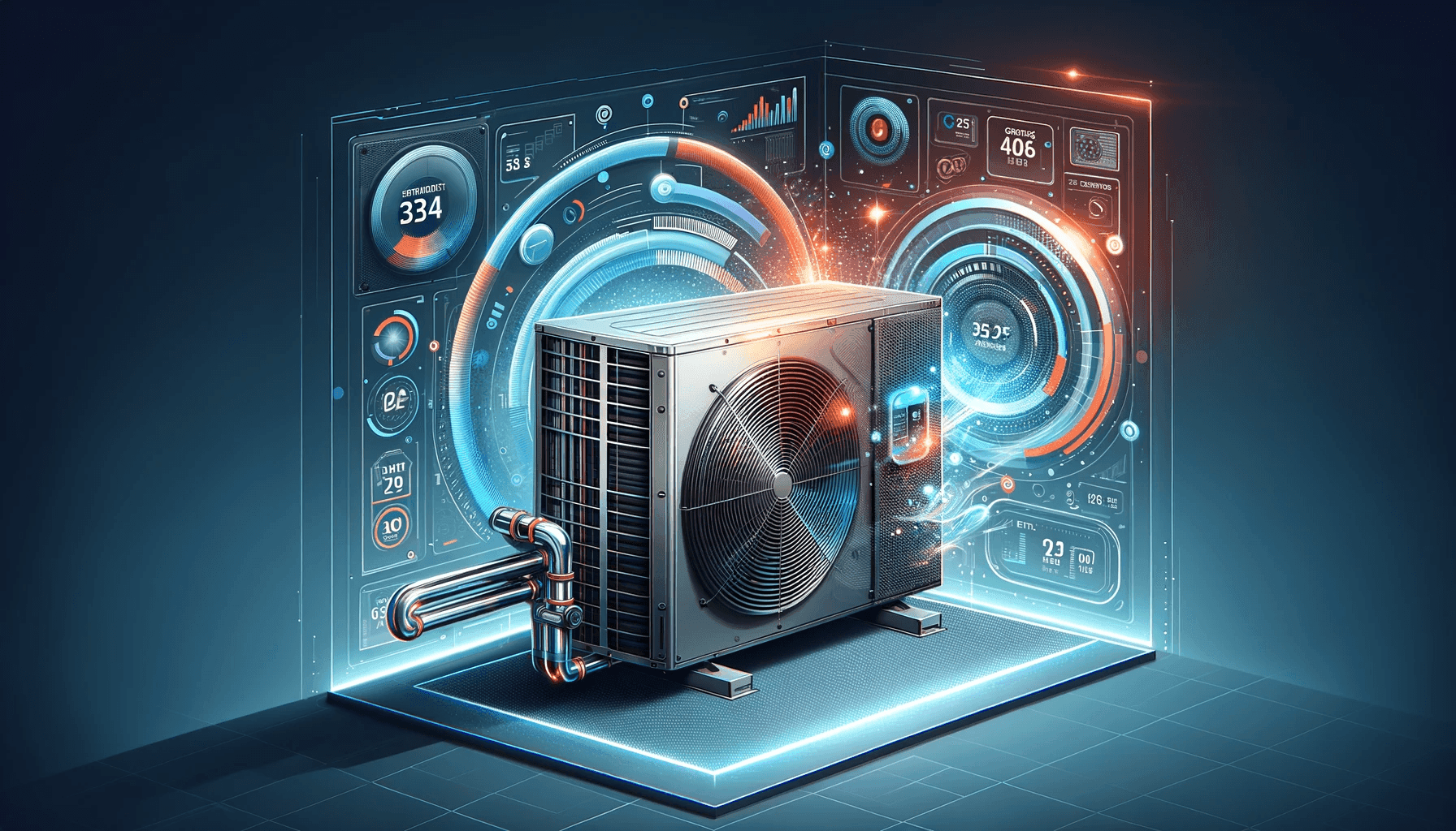 une pompe à chaleur avec un affichage numérique