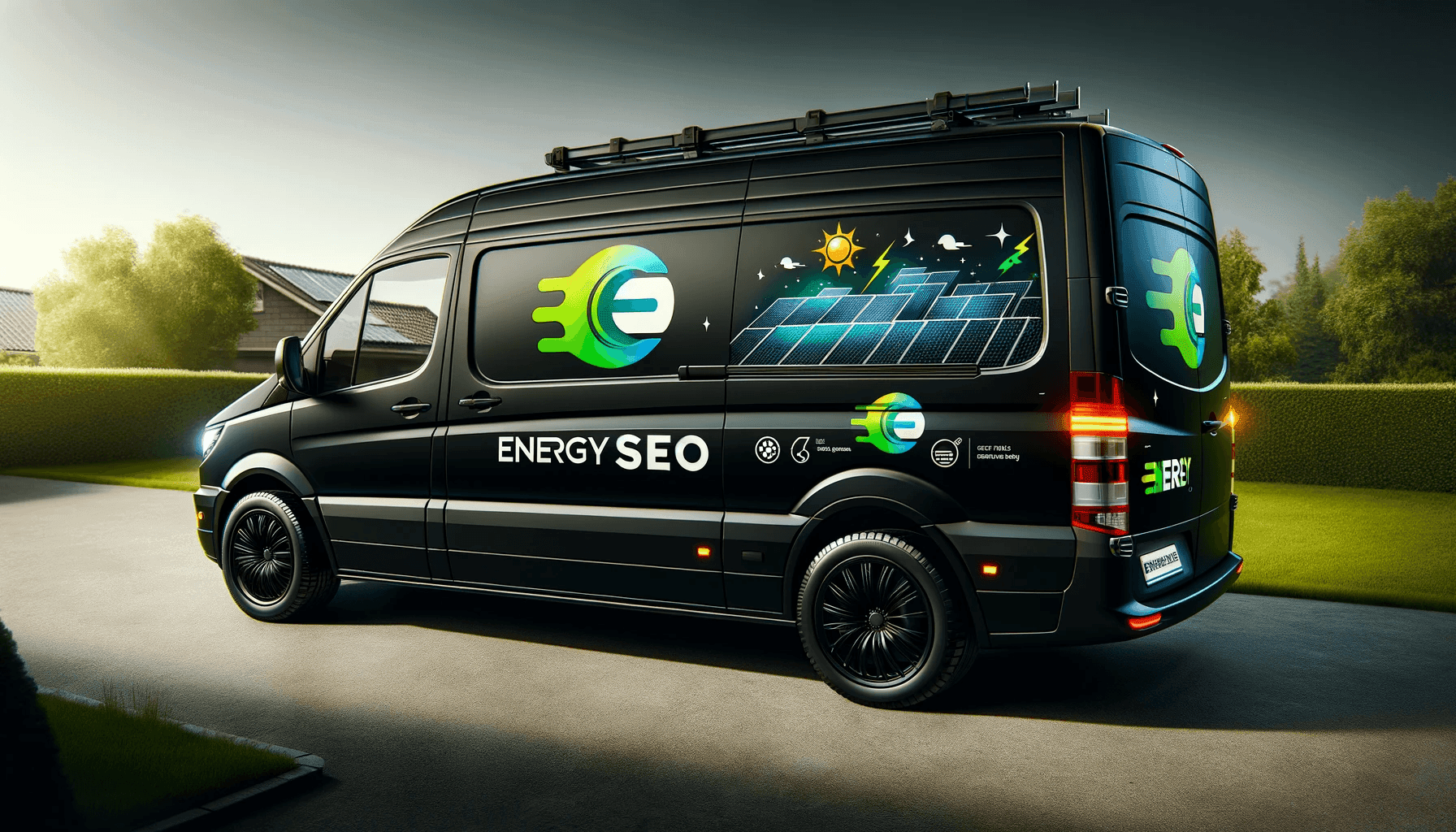 une camionnette avec des panneaux solaires à l'arrière