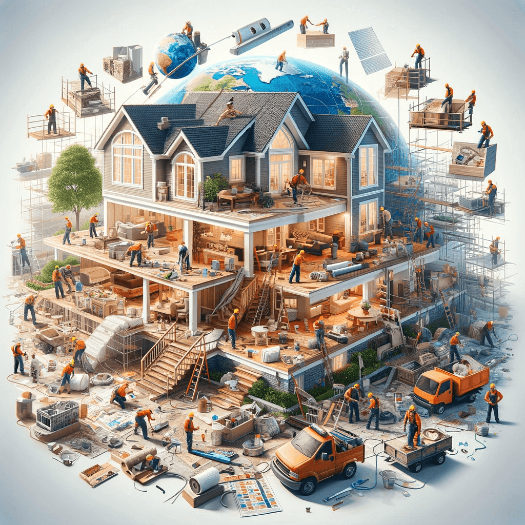 une maison avec un globe dessus