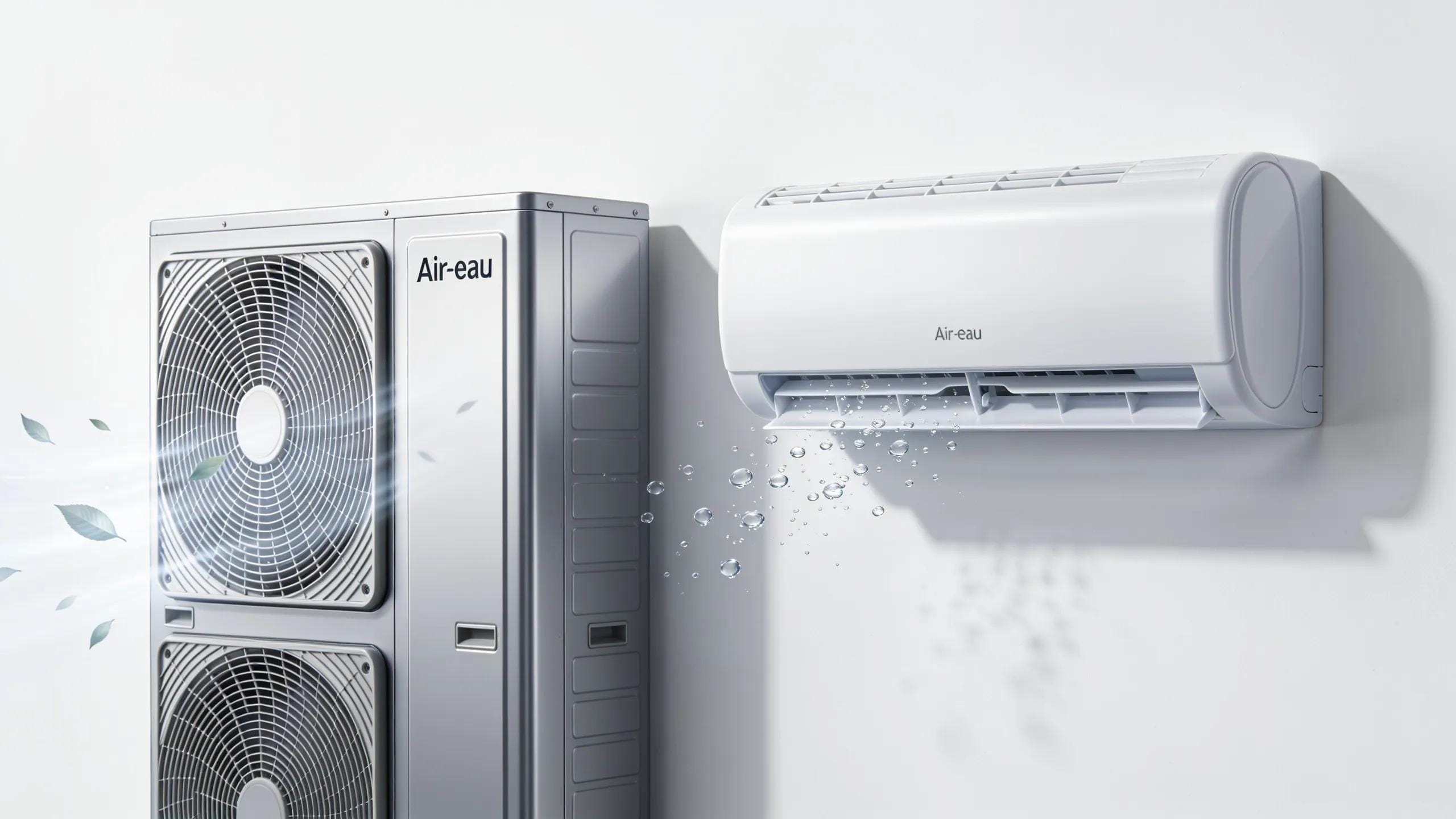 Air-air and air-eau heat pumps illustrating energy efficiency technologies